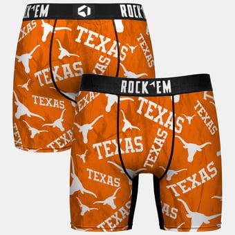 Youth Rock Em  Texas Orange Texas Longhorns All Over Logo Boxer Briefs