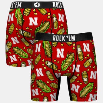 Youth Rock Em  Scarlet Nebraska Huskers Localized Boxer Briefs