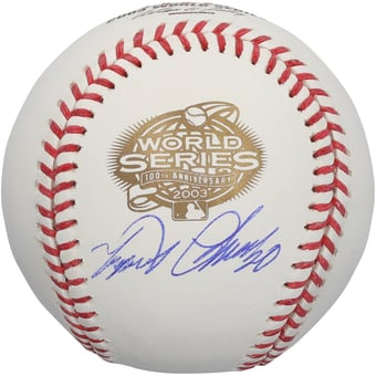 Miguel Cabrera Florida Marlins Autographed 2003 World Series Logo Baseball