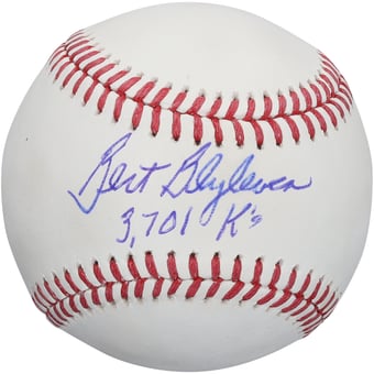 Bert Blyleven Minnesota Twins Autographed Baseball with "3701 K's" Inscription