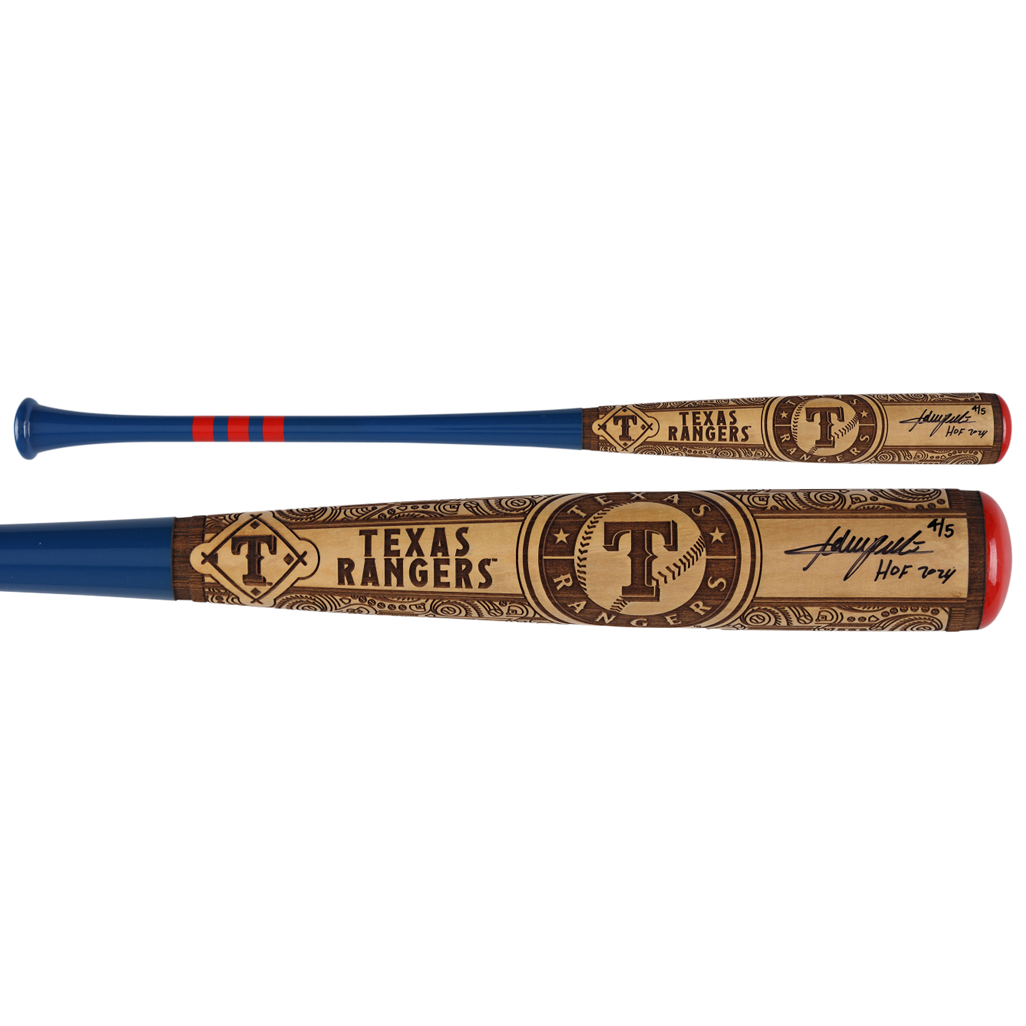 Adrian Beltre Texas Rangers Autographed Pillbox Bat Company Mural Series Bat with "HOF 2024" Inscription - Limited Edition of 5
