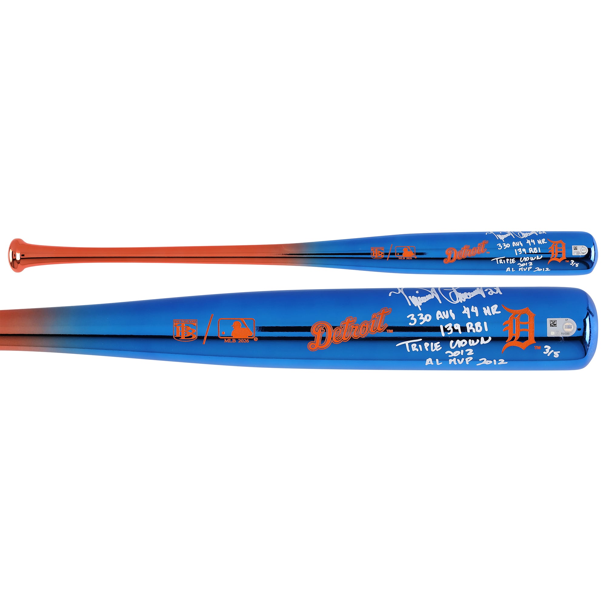 Miguel Cabrera Detroit Tigers Autographed Big Time Bats Chrome Bat with Multiple Inscriptions - Limited Edition of 5