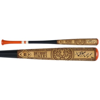 Miguel Cabrera Detroit Tigers Autographed Pillbox Bat Company Mural Series Bat with Multiple Inscriptions