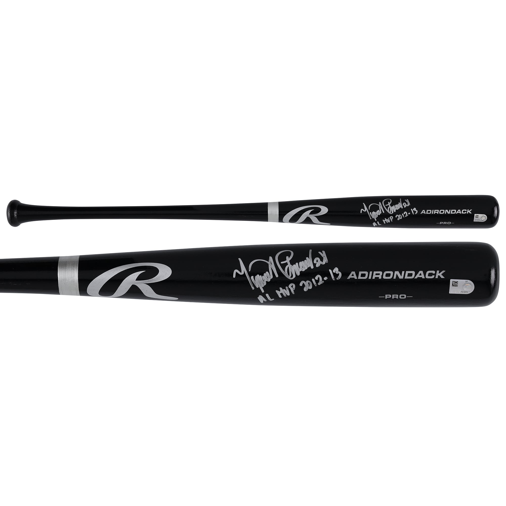 Miguel Cabrera Detroit Tigers Autographed Black Rawlings Pro Bat with "AL MVP 2012-13" Inscription