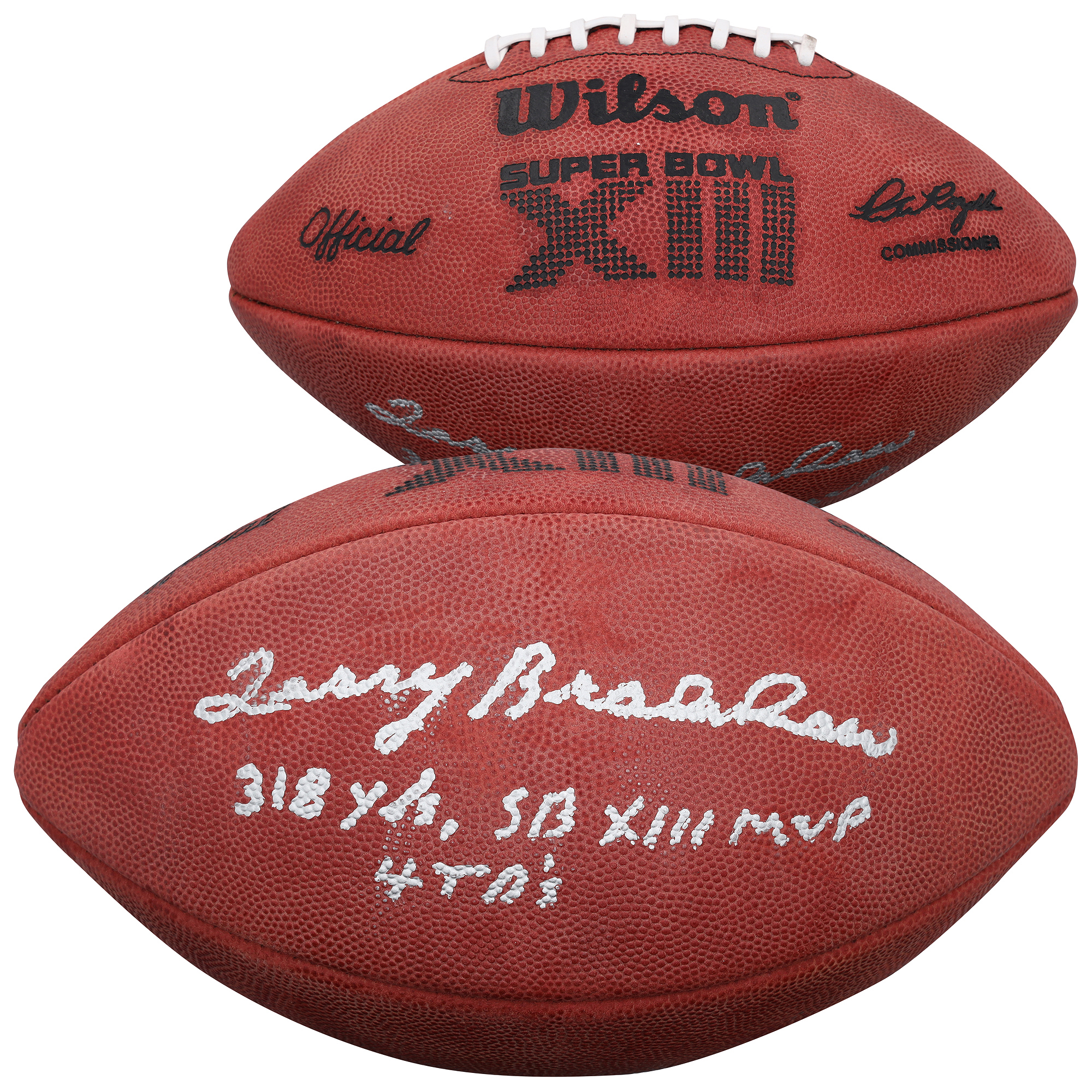 Terry Bradshaw Pittsburgh Steelers Autographed Wilson Duke Super Bowl XIII Football with Multiple Inscriptions - Limited Edition of 5