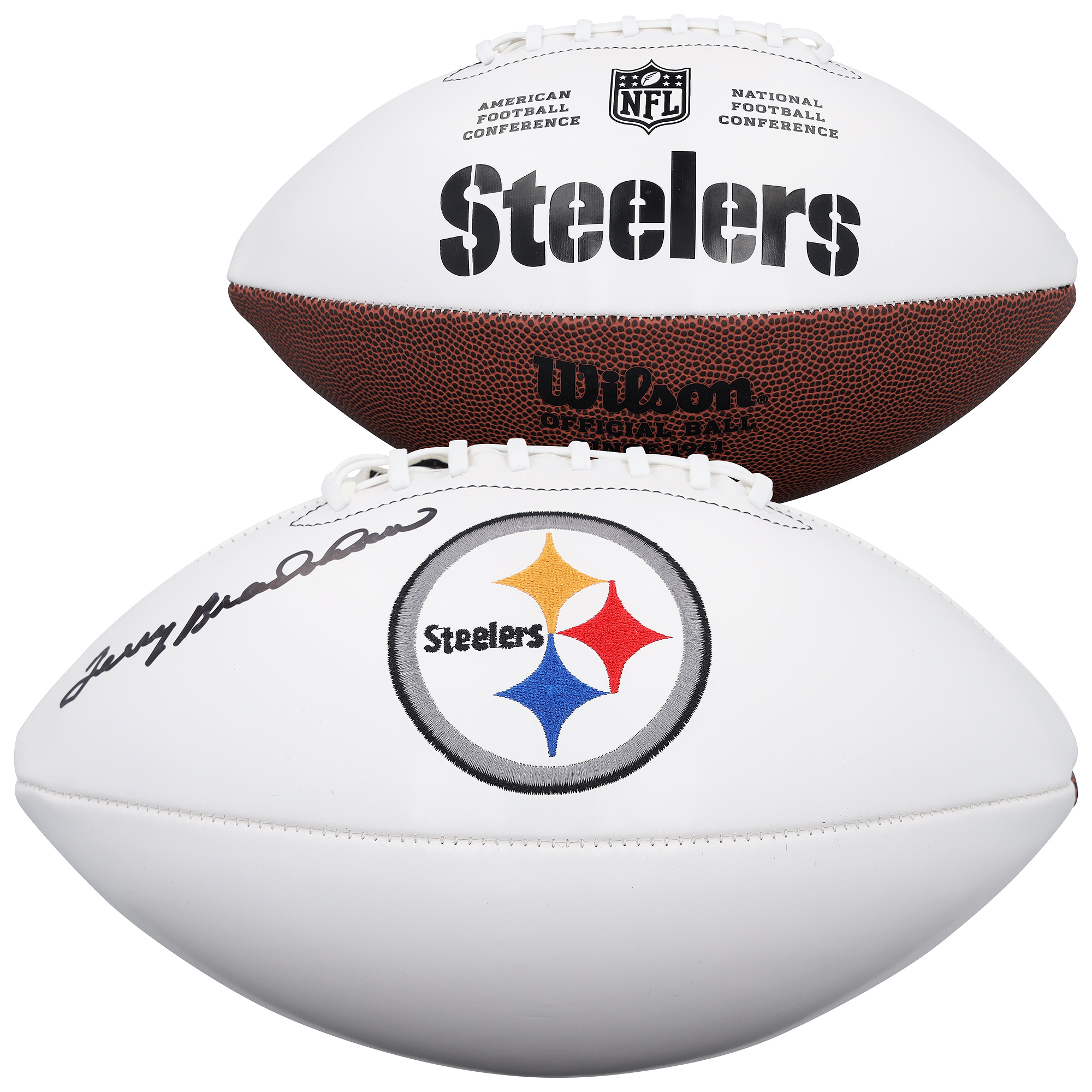 Terry Bradshaw Pittsburgh Steelers Autographed Wilson White Panel Football