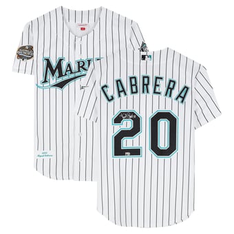 Miguel Cabrera Florida Marlins Autographed White Mitchell & Ness 2003 Authentic Jersey