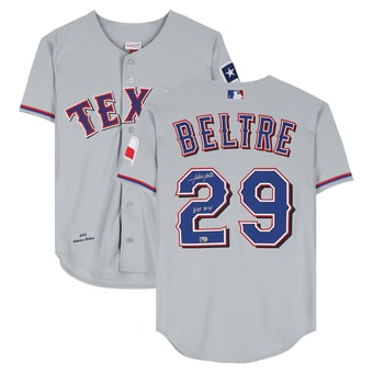"Adrian Beltre Texas Rangers Autographed Gray Mitchell & Ness Authentic Jersey with ""HOF 2024"" Inscription"