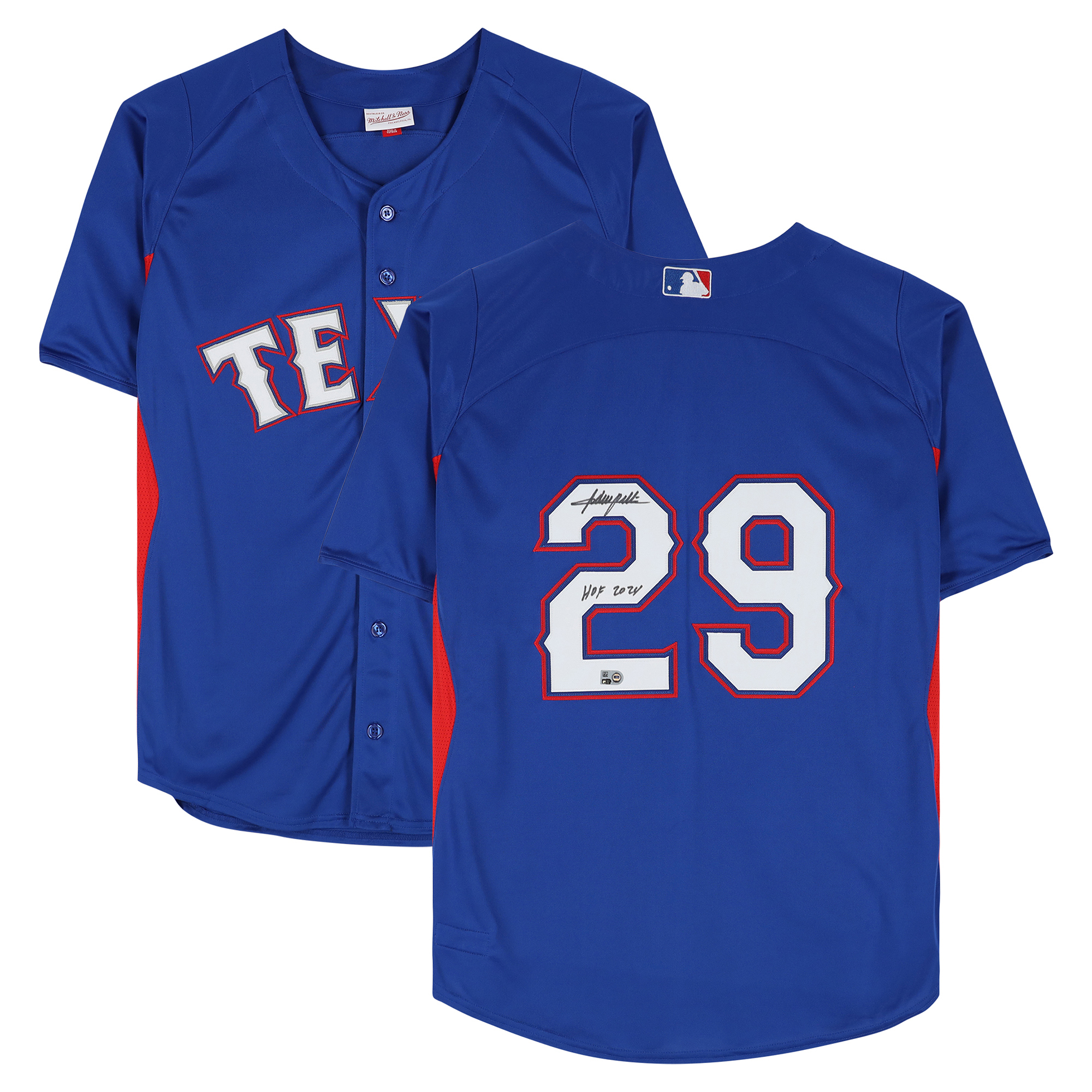 Adrian Beltre Texas Rangers Autographed Royal Mitchell & Ness Batting Practice Jersey with "HOF 2024" Inscription