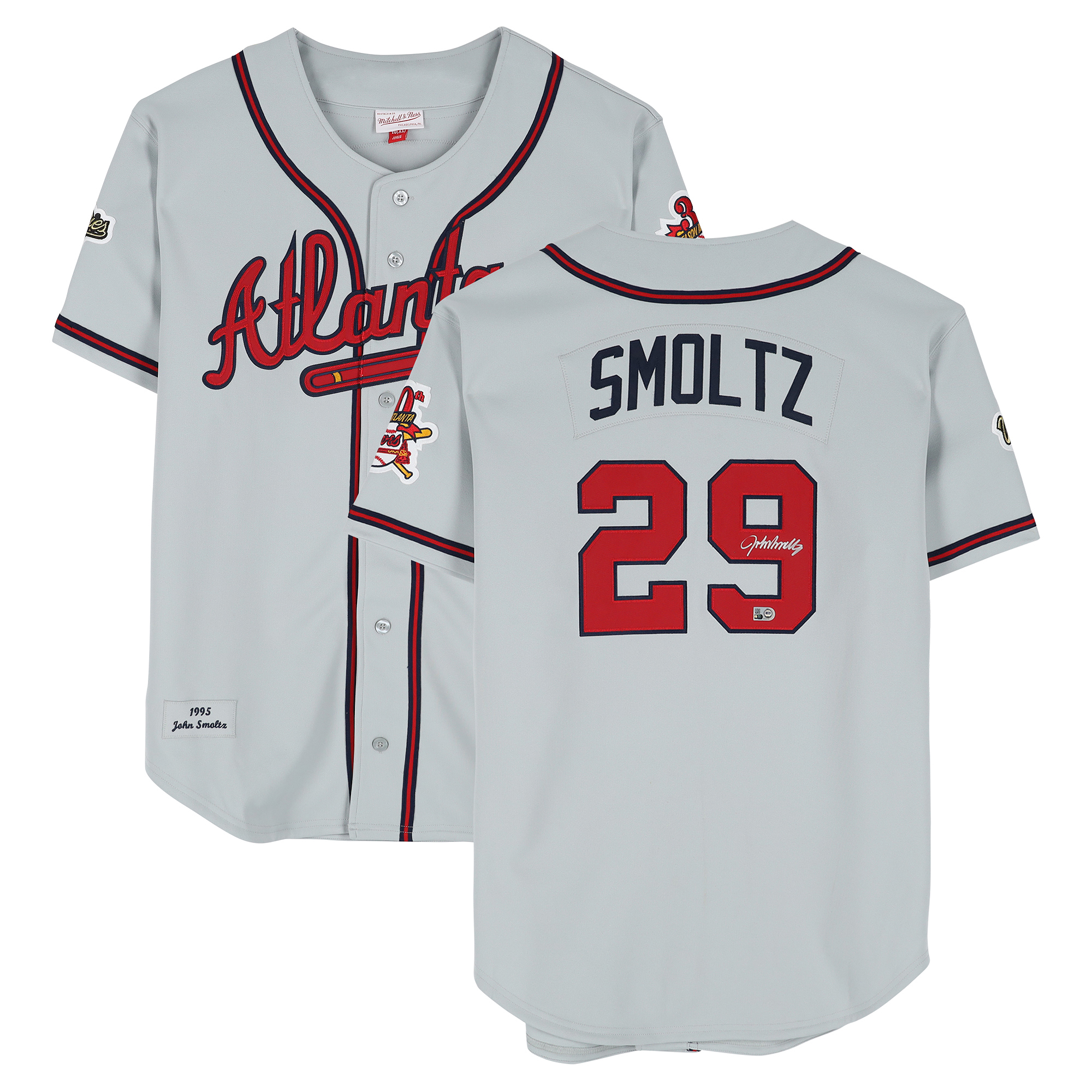 John Smoltz Atlanta Braves Autographed Gray 1995 Mitchell & Ness Authentic Jersey