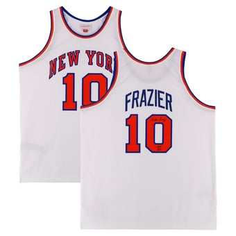 Walt Frazier New York Knicks Autographed White Mitchell & Ness 1969 Swingman Jersey with "HOF 87" Inscription