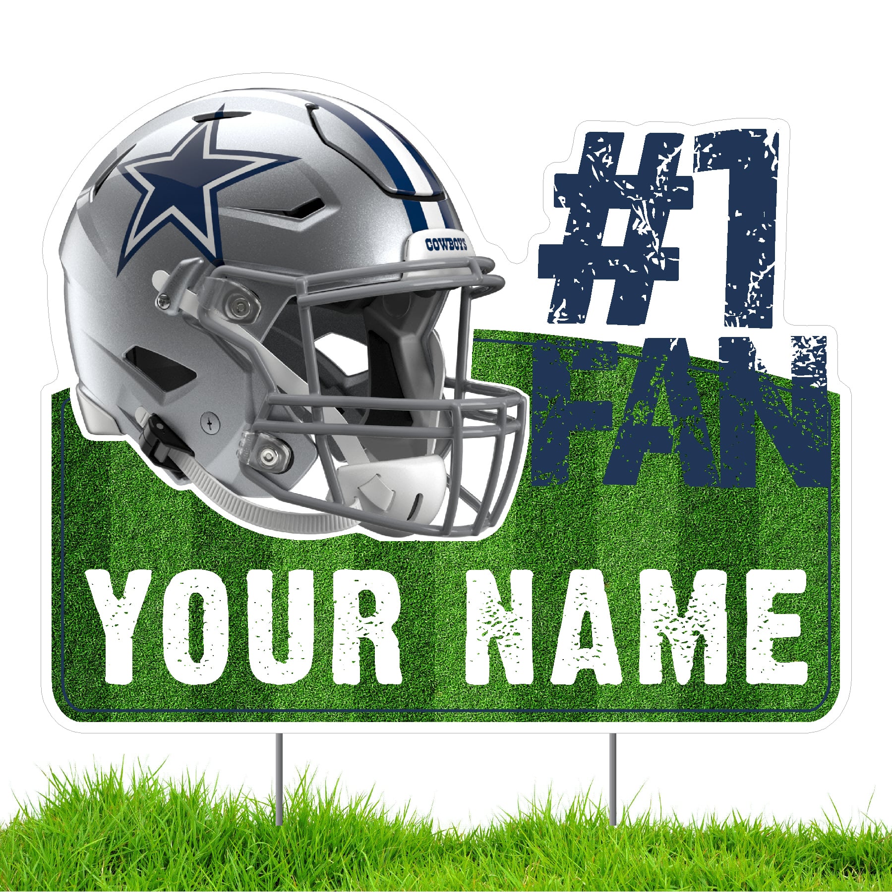 Dallas Cowboys #1 Fan Personalized Lawn Sign