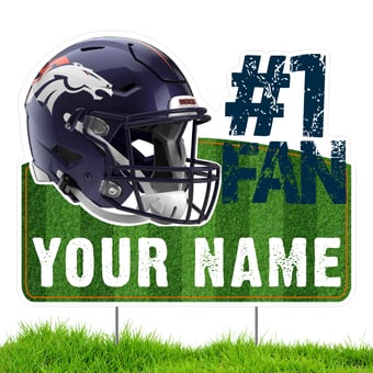 Denver Broncos #1 Fan Personalized Lawn Sign
