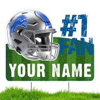 Detroit Lions #1 Fan Personalized Lawn Sign
