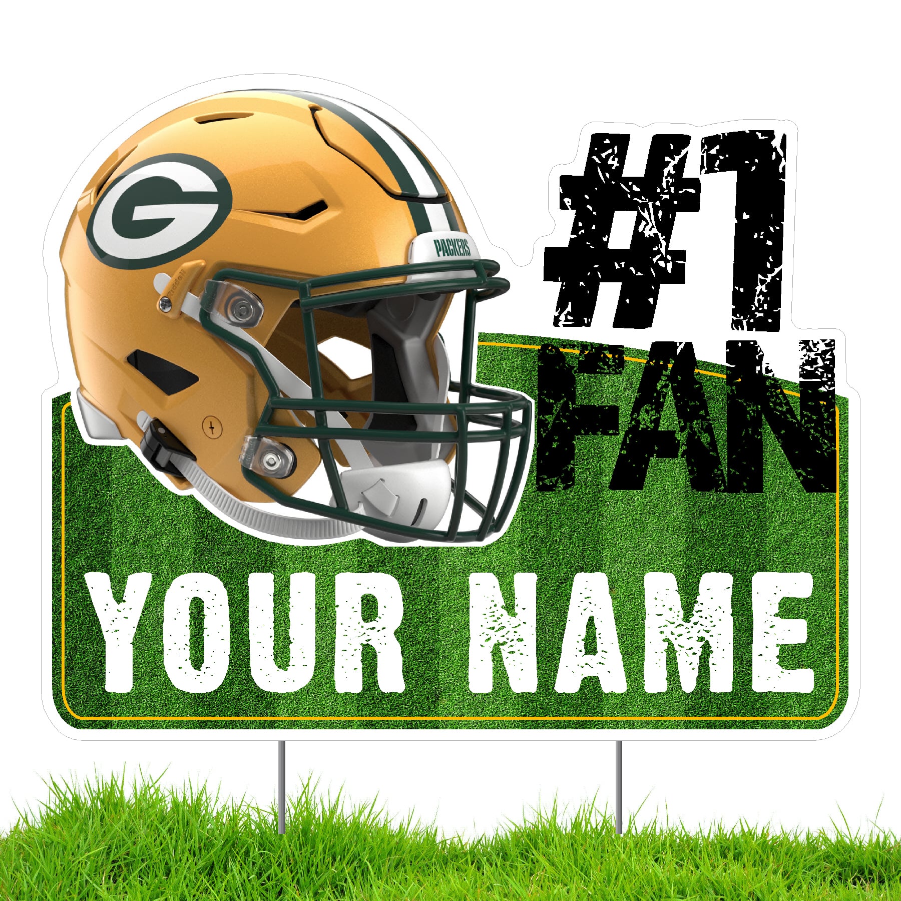 Green Bay Packers #1 Fan Personalized Lawn Sign