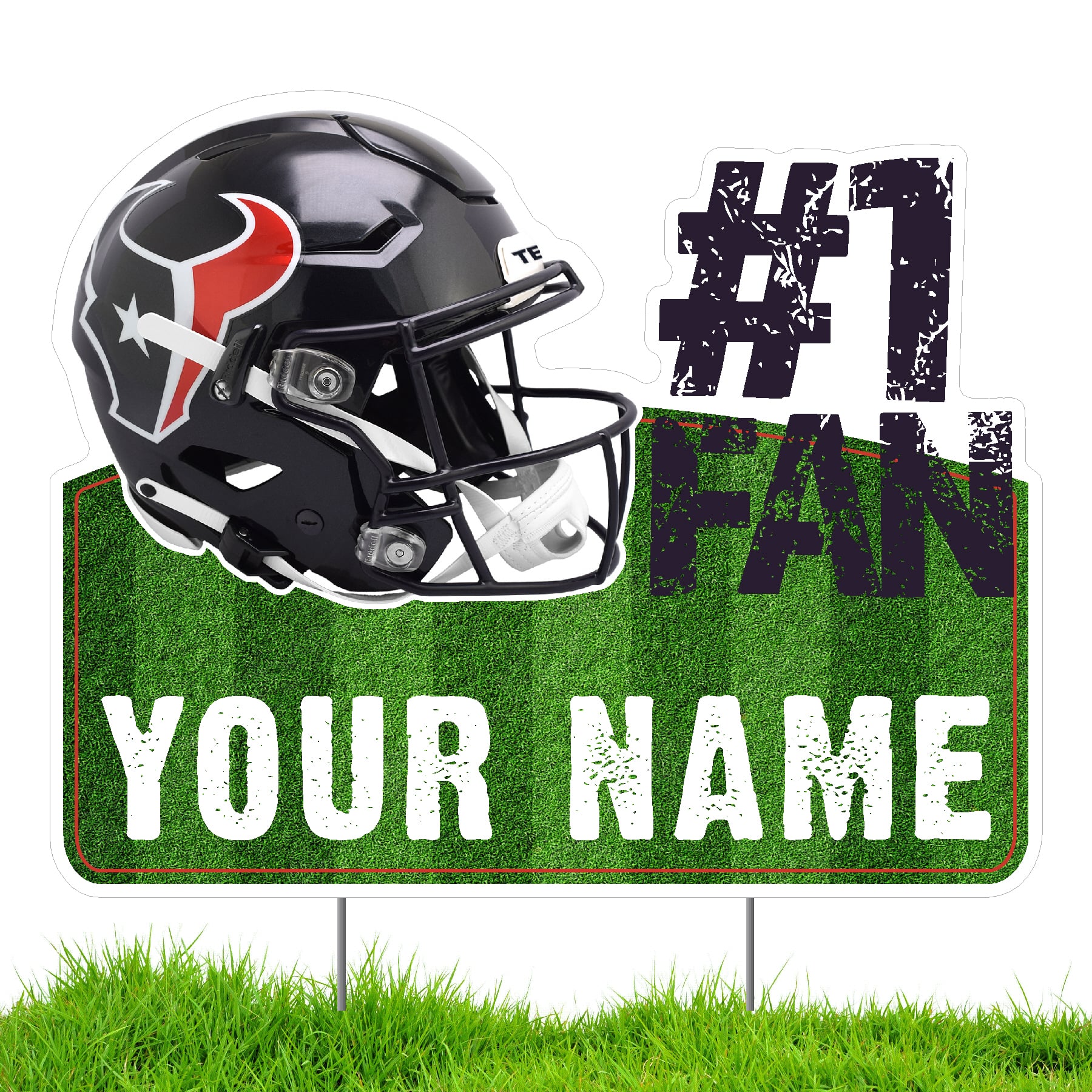 Houston Texans #1 Fan Personalized Lawn Sign