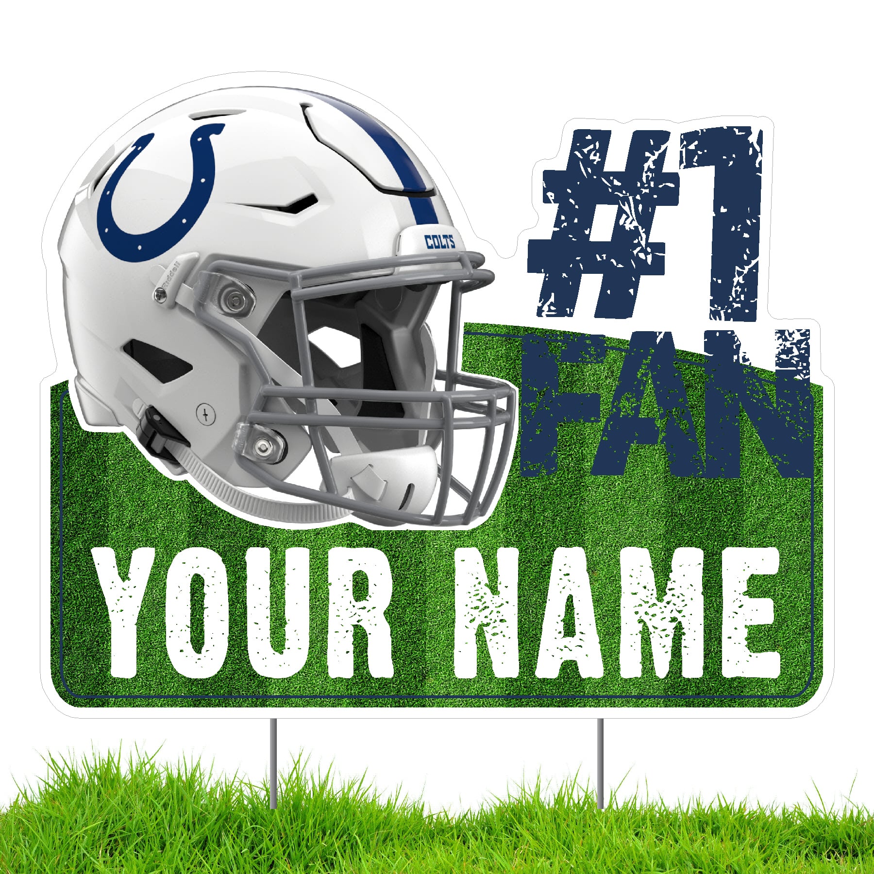 Indianapolis Colts #1 Fan Personalized Lawn Sign Indianapolis Colts #1 Fan Personalized Lawn Sign