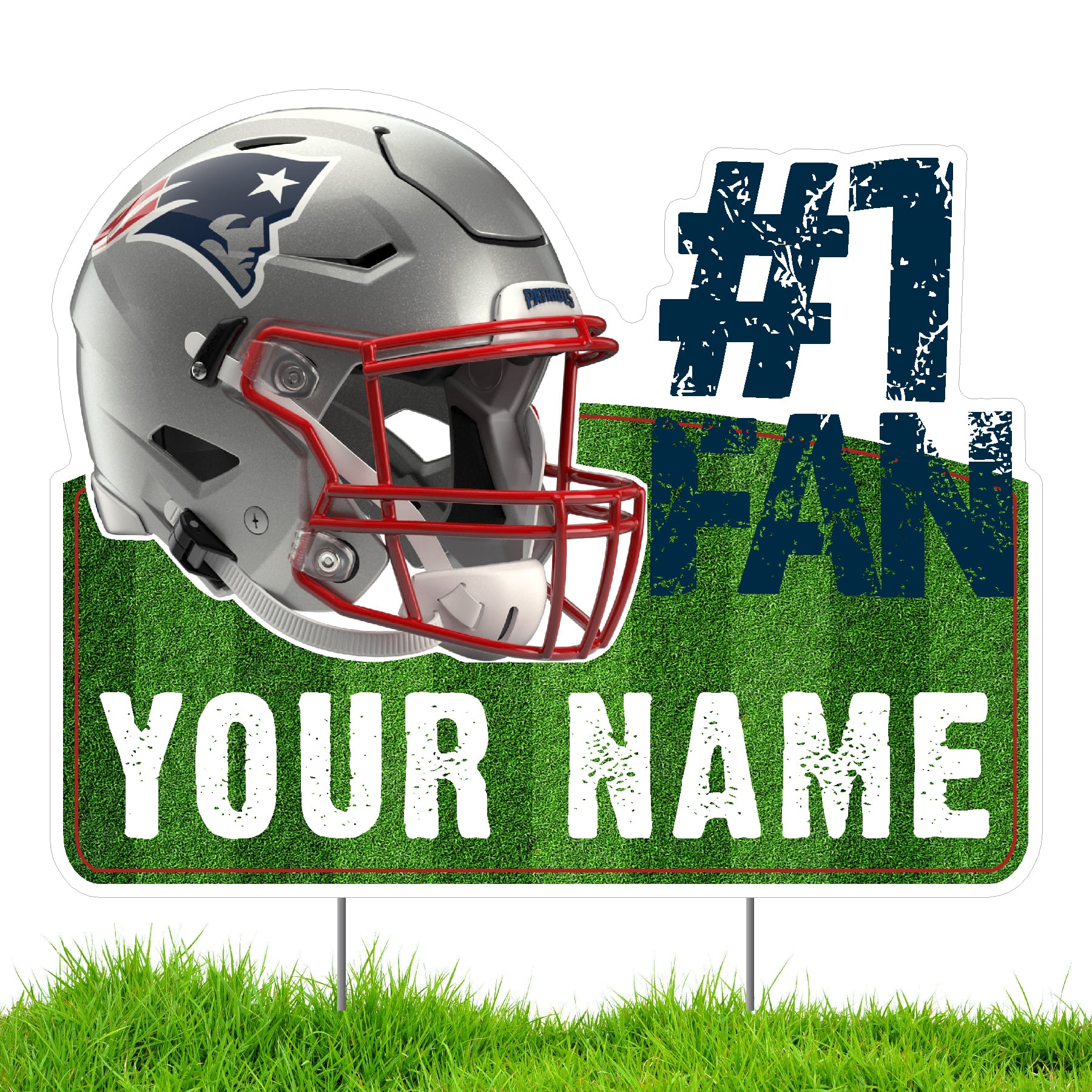 New England Patriots #1 Fan Personalized Lawn Sign