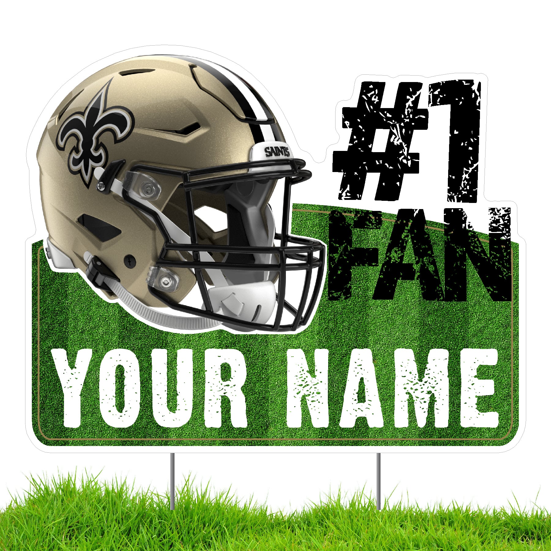 New Orleans Saints #1 Fan Personalized Lawn Sign