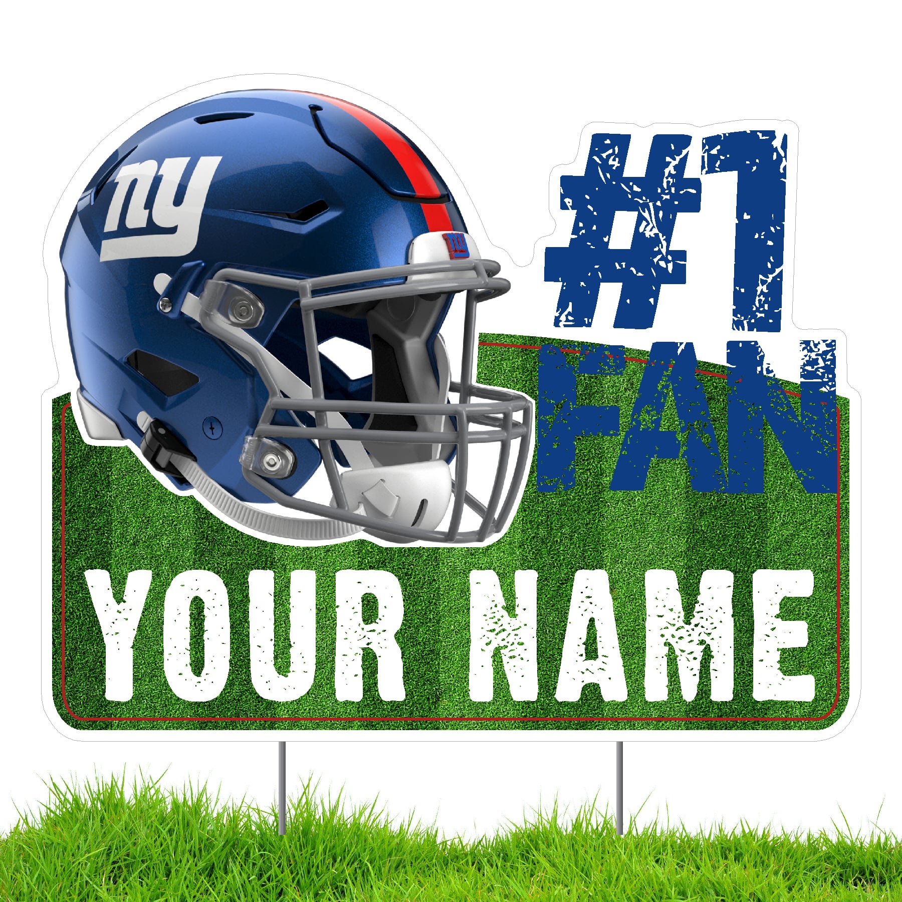 New York Giants #1 Fan Personalized Lawn Sign