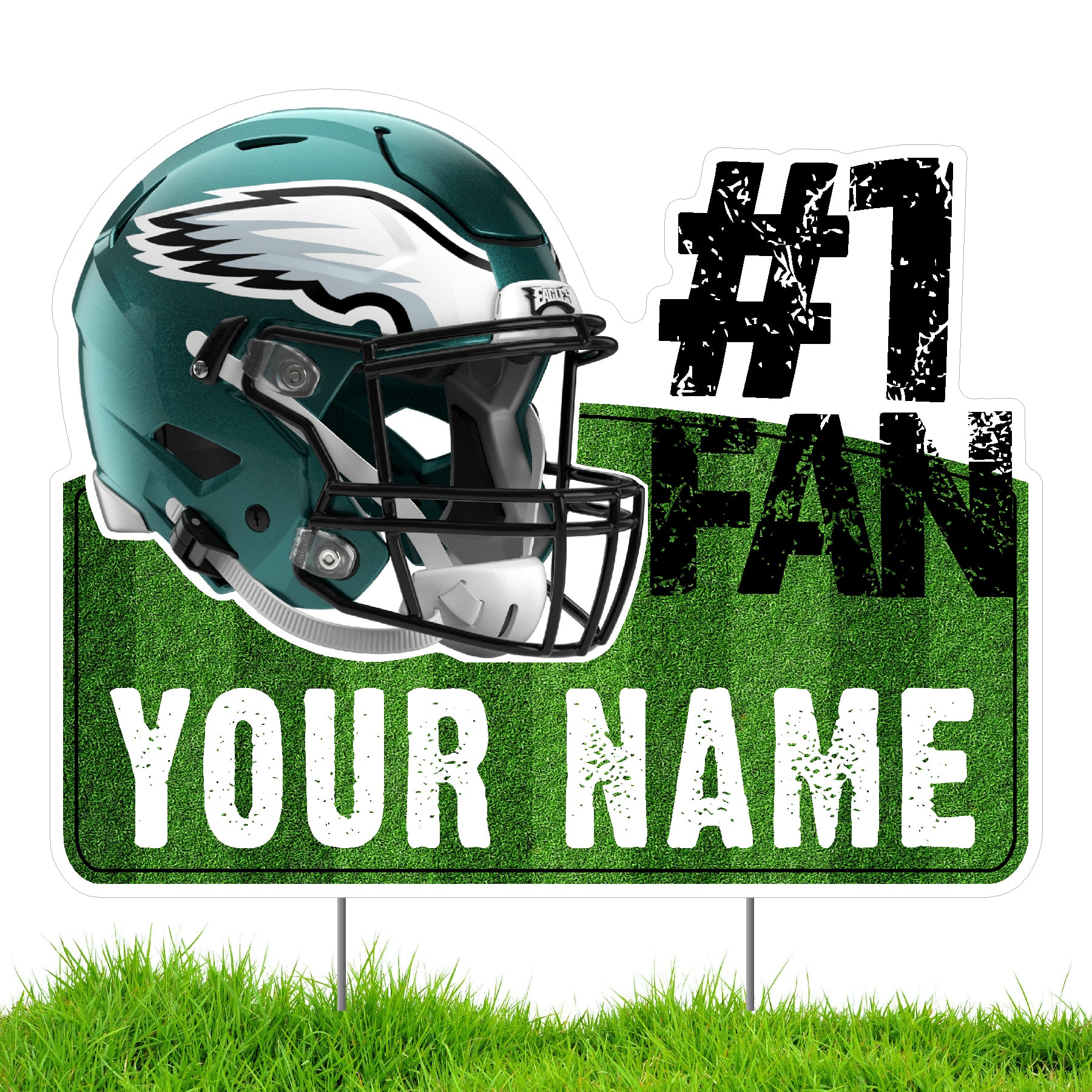 Philadelphia Eagles #1 Fan Personalized Lawn Sign