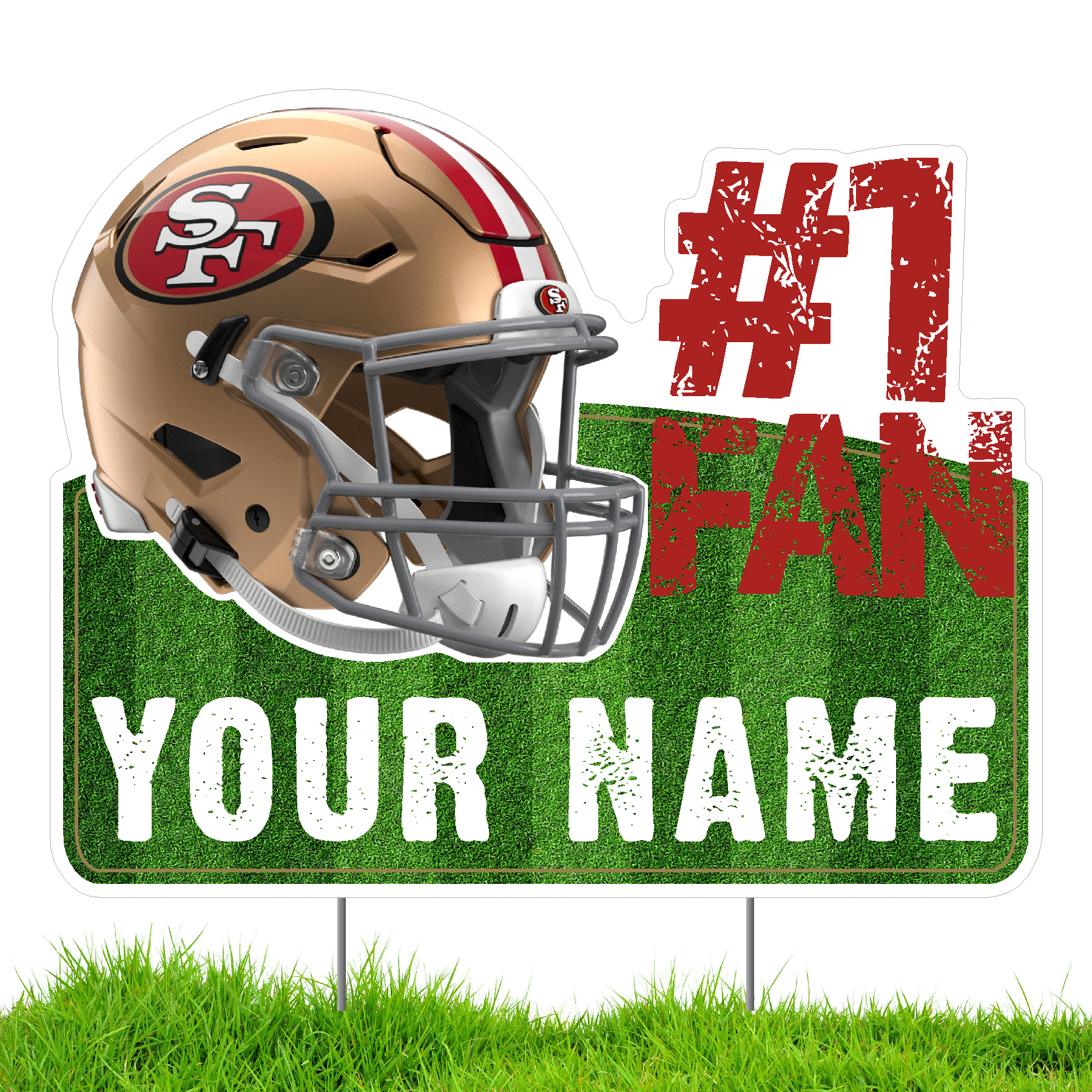 San Francisco 49ers #1 Fan Personalized Lawn Sign