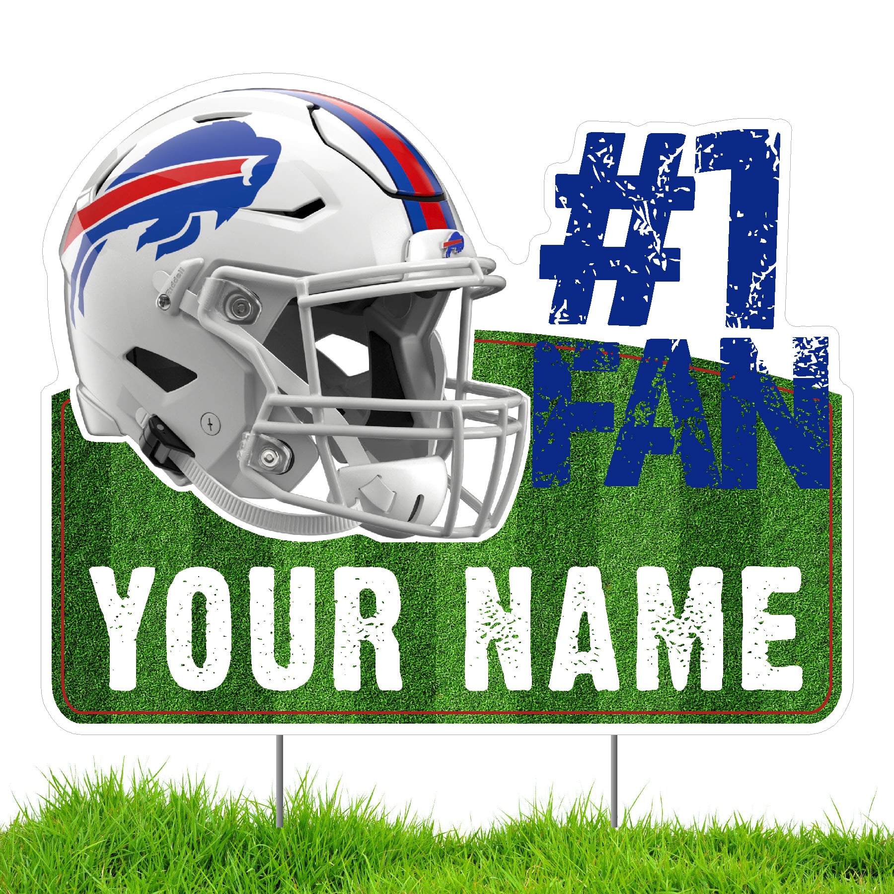 Buffalo Bills #1 Fan Personalized Lawn Sign Buffalo Bills #1 Fan Personalized Lawn Sign