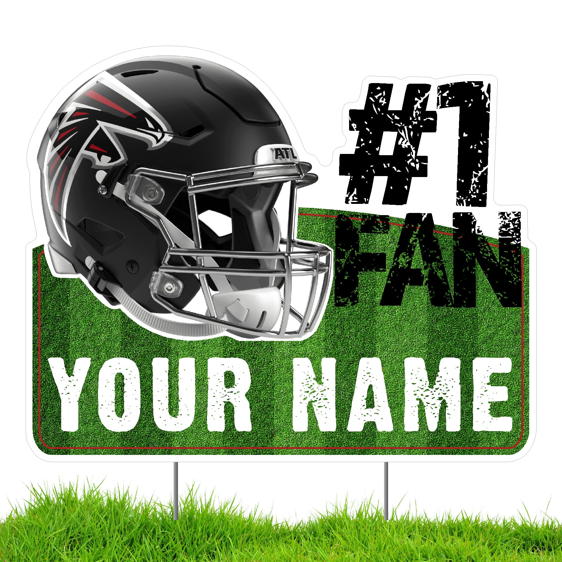 Atlanta Falcons #1 Fan Personalized Lawn Sign