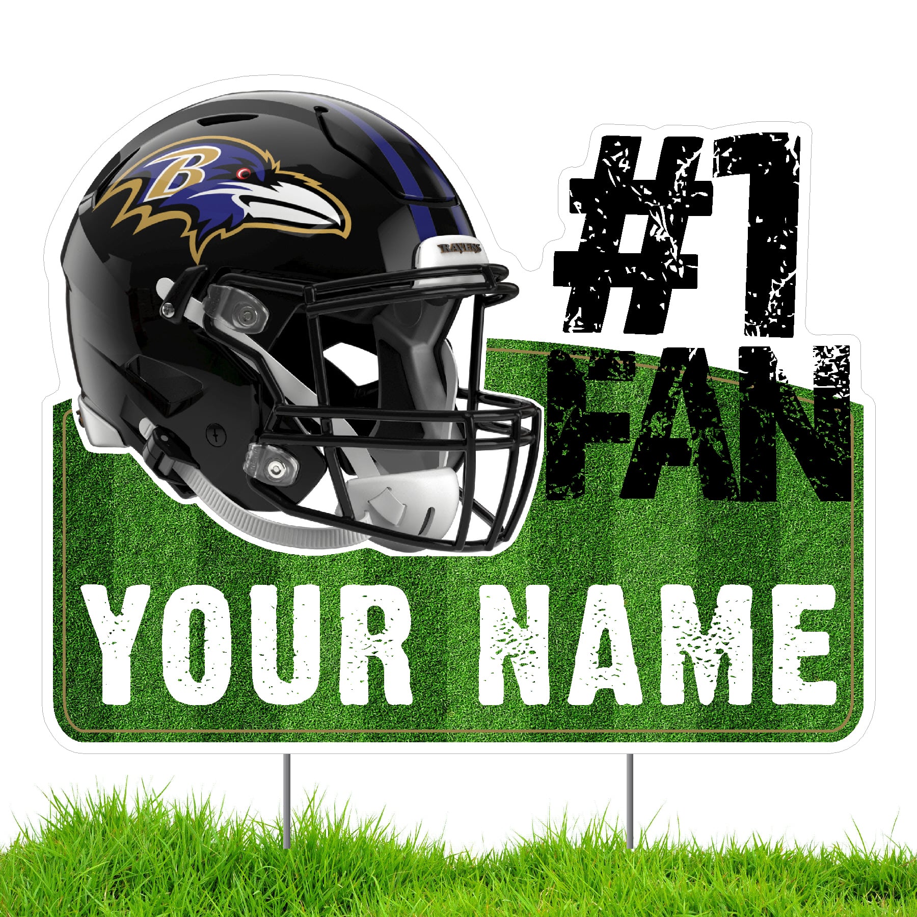 Baltimore Ravens #1 Fan Personalized Lawn Sign