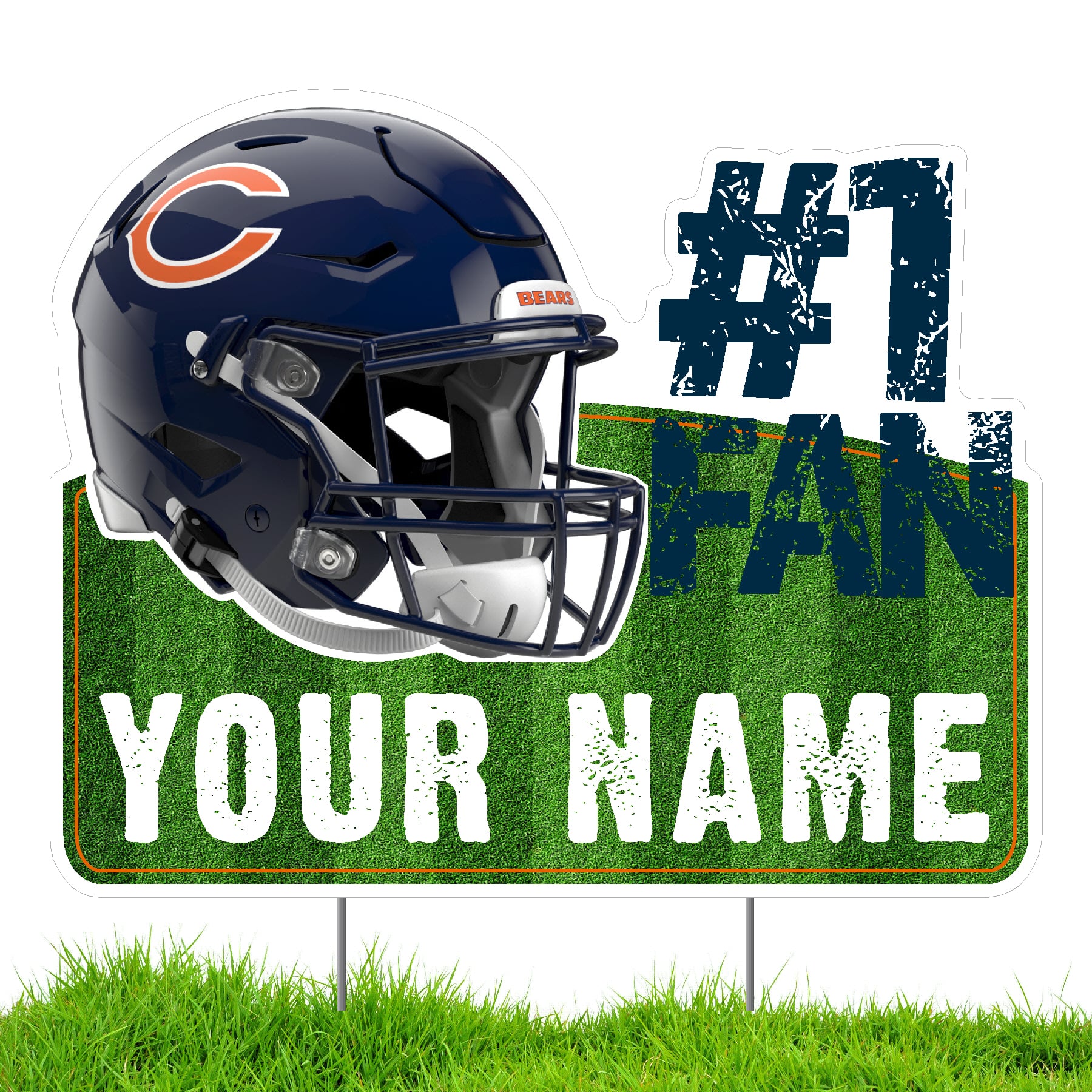 Chicago Bears #1 Fan Personalized Lawn Sign