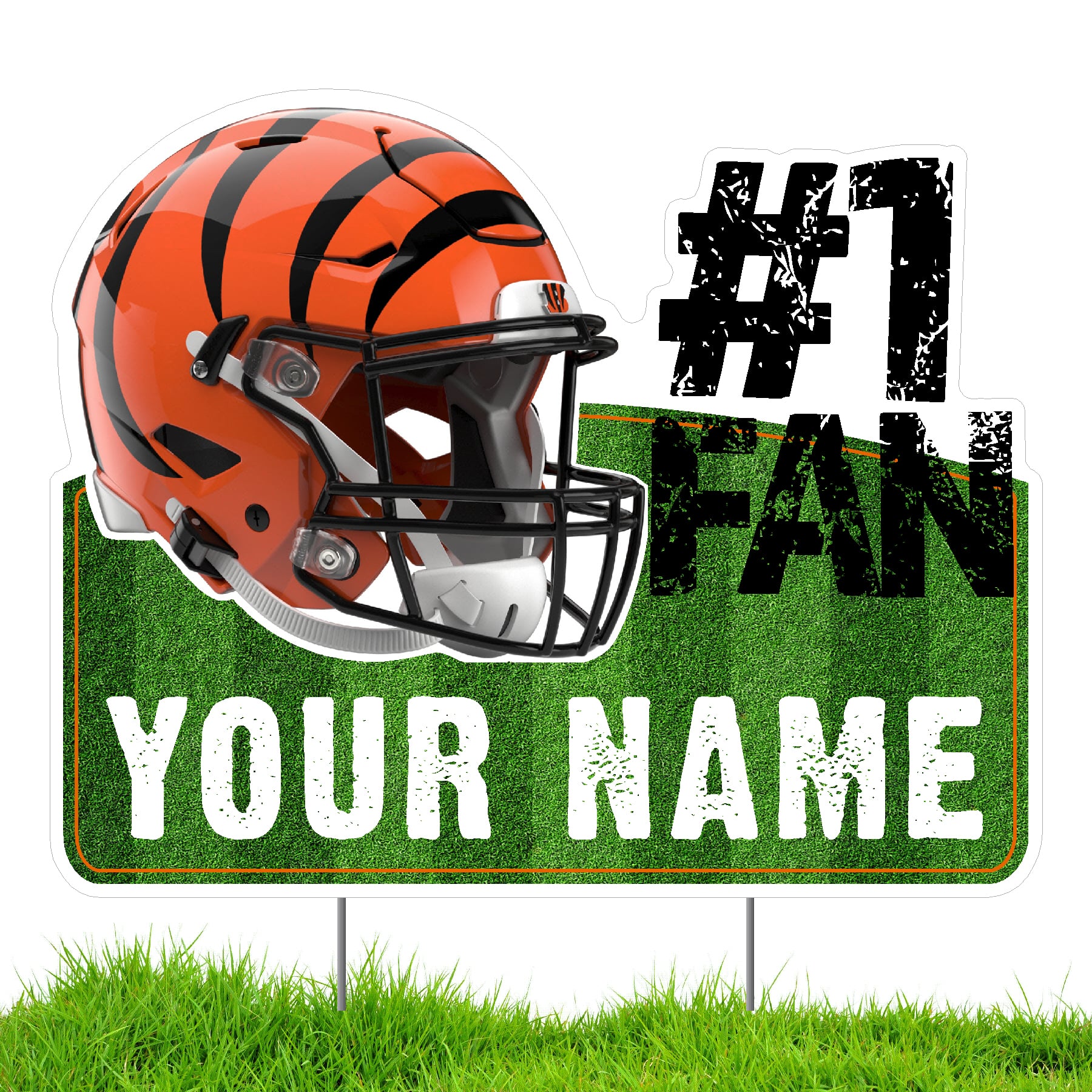 Cincinnati Bengals #1 Fan Personalized Lawn Sign