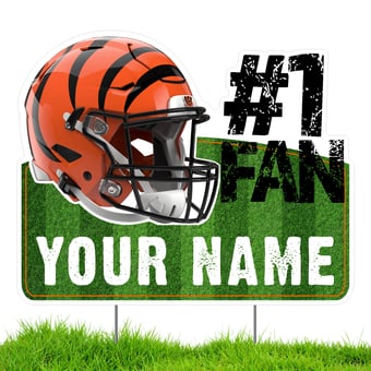 Cincinnati Bengals #1 Fan Personalized Lawn Sign