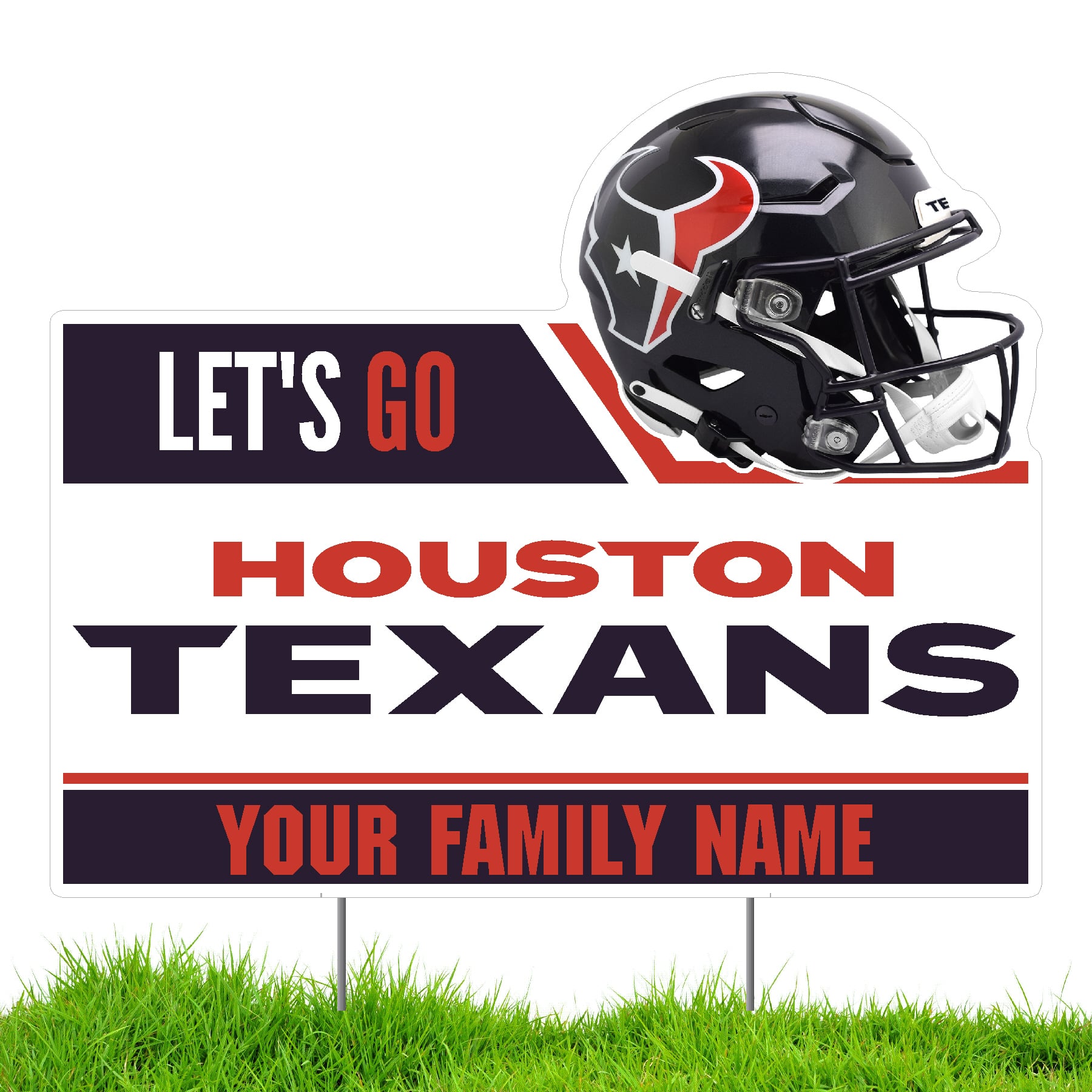 Houston Texans Let's Go Personalized Lawn Sign