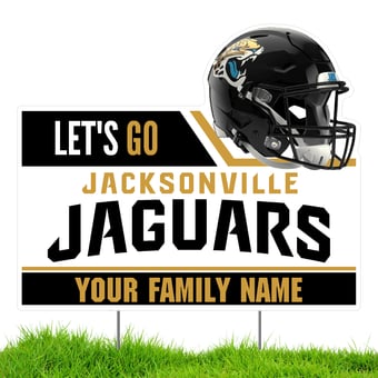 Jacksonville Jaguars Let's Go Personalized Lawn Sign