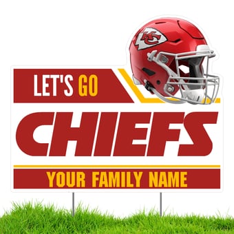 Kansas City Chiefs Let's Go Personalized Lawn Sign