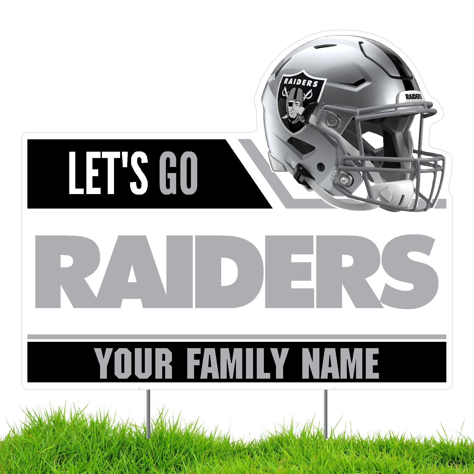 Las Vegas Raiders Let's Go Personalized Lawn Sign