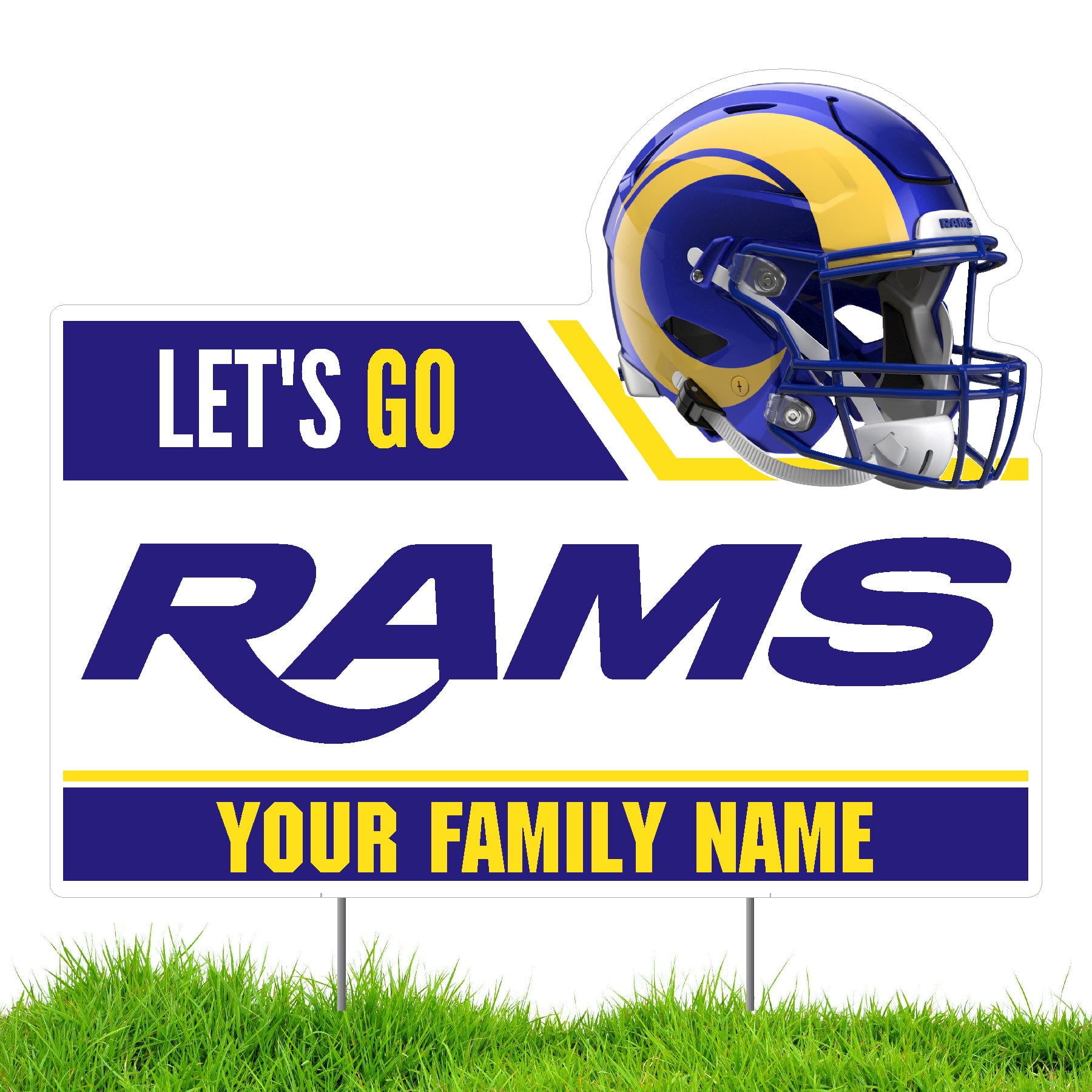 Los Angeles Rams Let's Go Personalized Lawn Sign