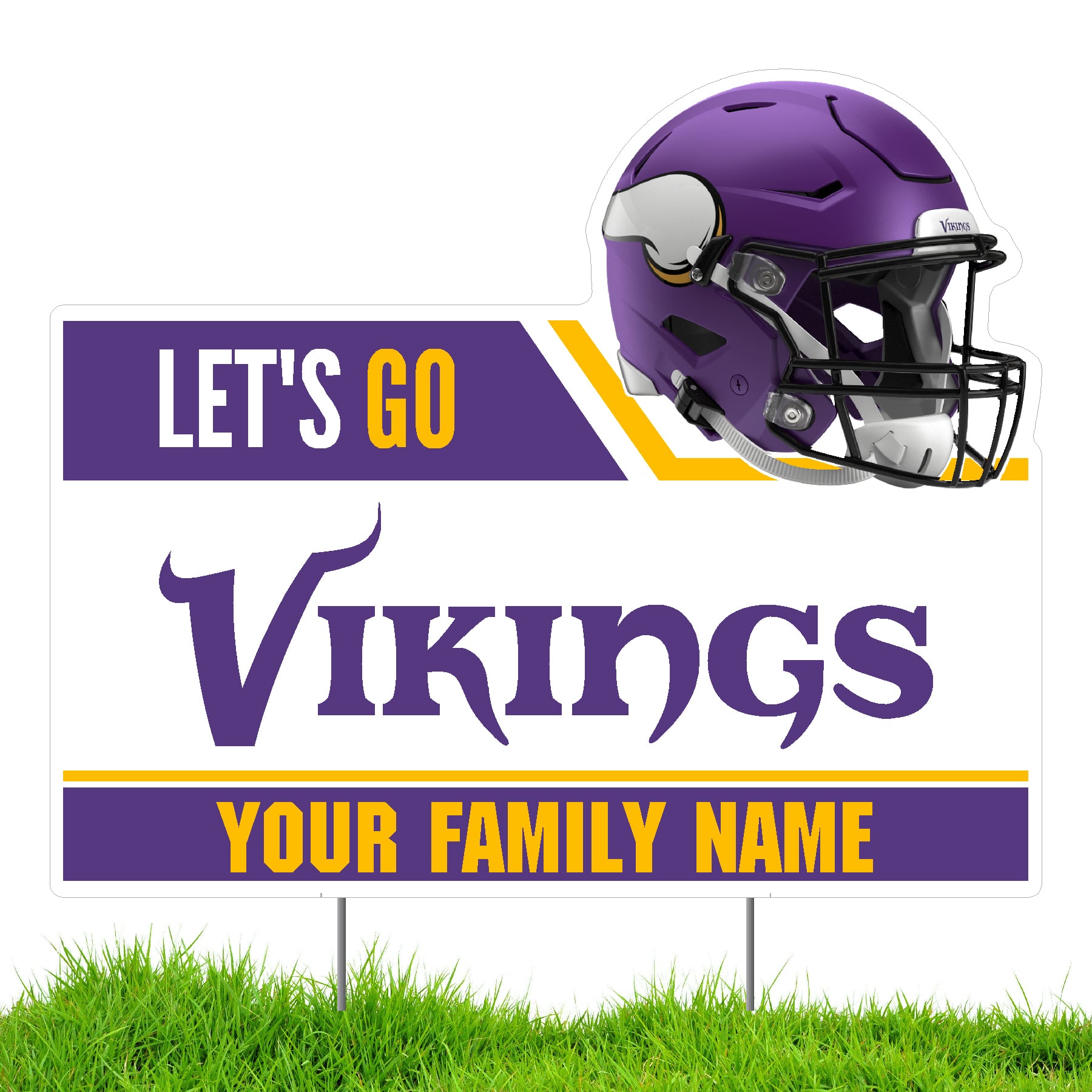 Minnesota Vikings Let's Go Personalized Lawn Sign