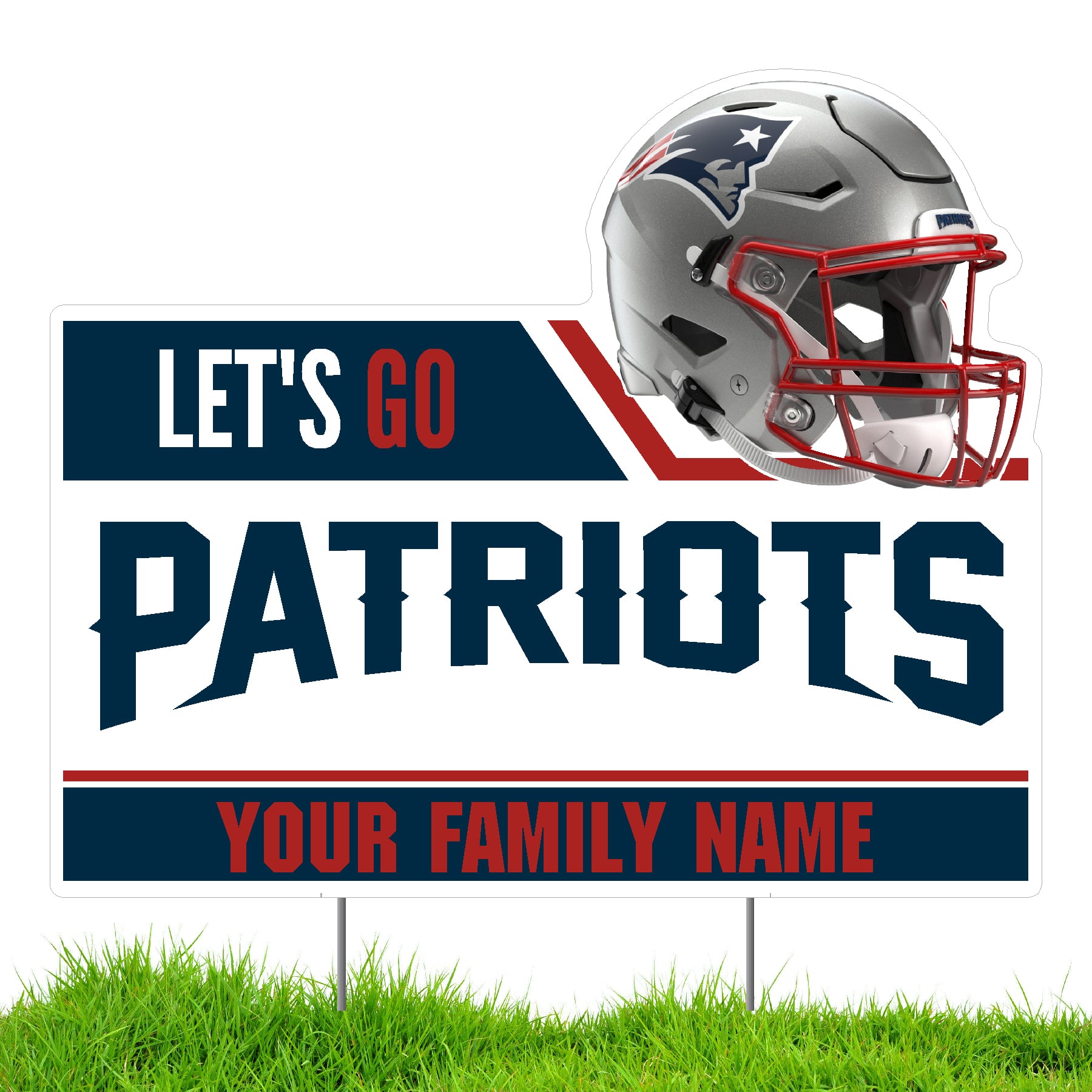 New England Patriots Let's Go Personalized Lawn Sign