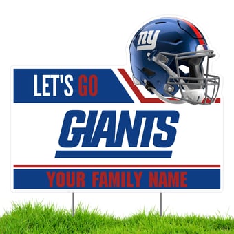 New York Giants Let's Go Personalized Lawn Sign