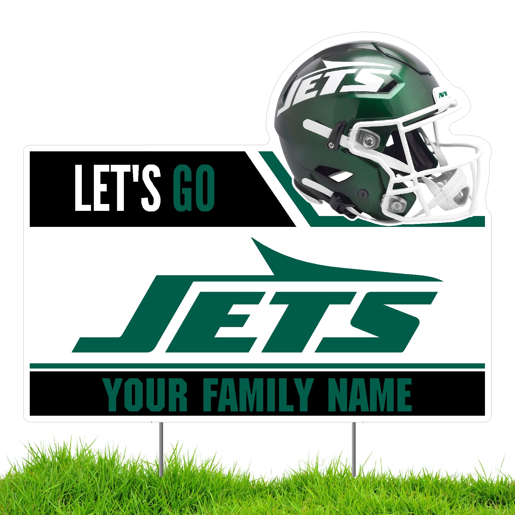 New York Jets Let's Go Personalized Lawn Sign