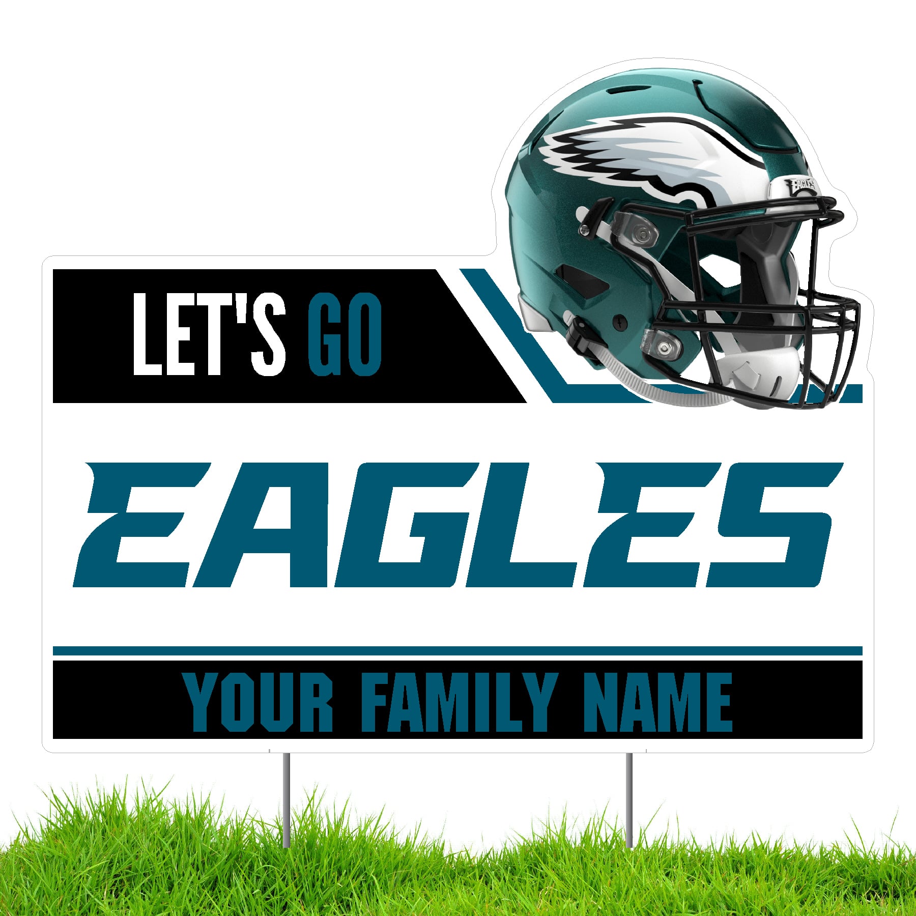 Philadelphia Eagles Let's Go Personalized Lawn Sign