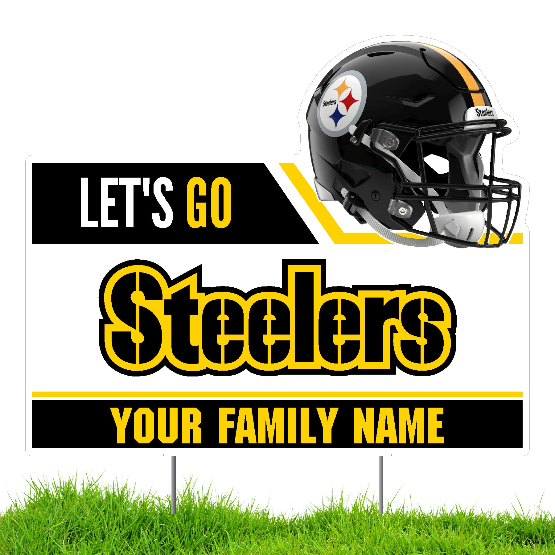 Pittsburgh Steelers Let's Go Personalized Lawn Sign