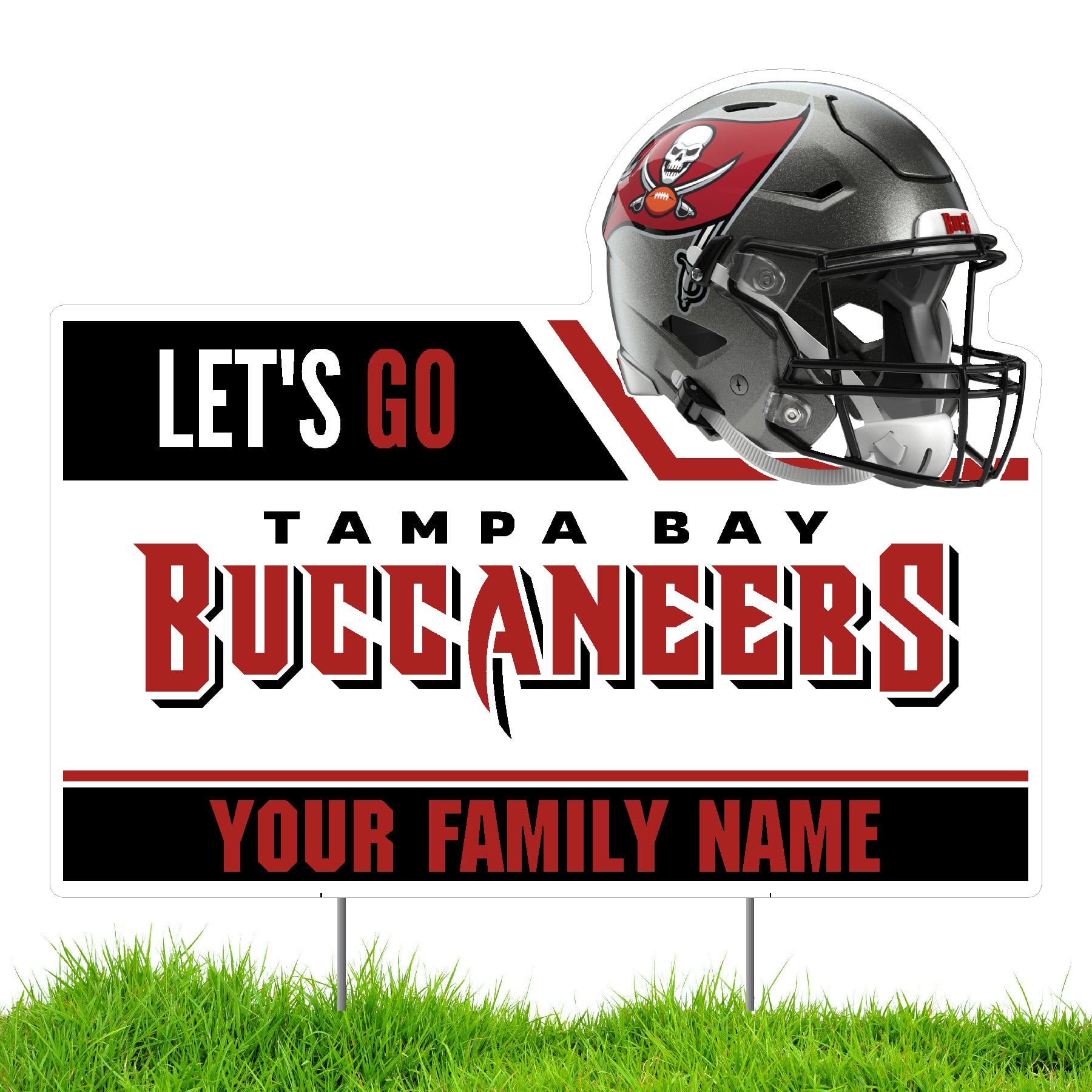 Tampa Bay Buccaneers Let's Go Personalized Lawn Sign