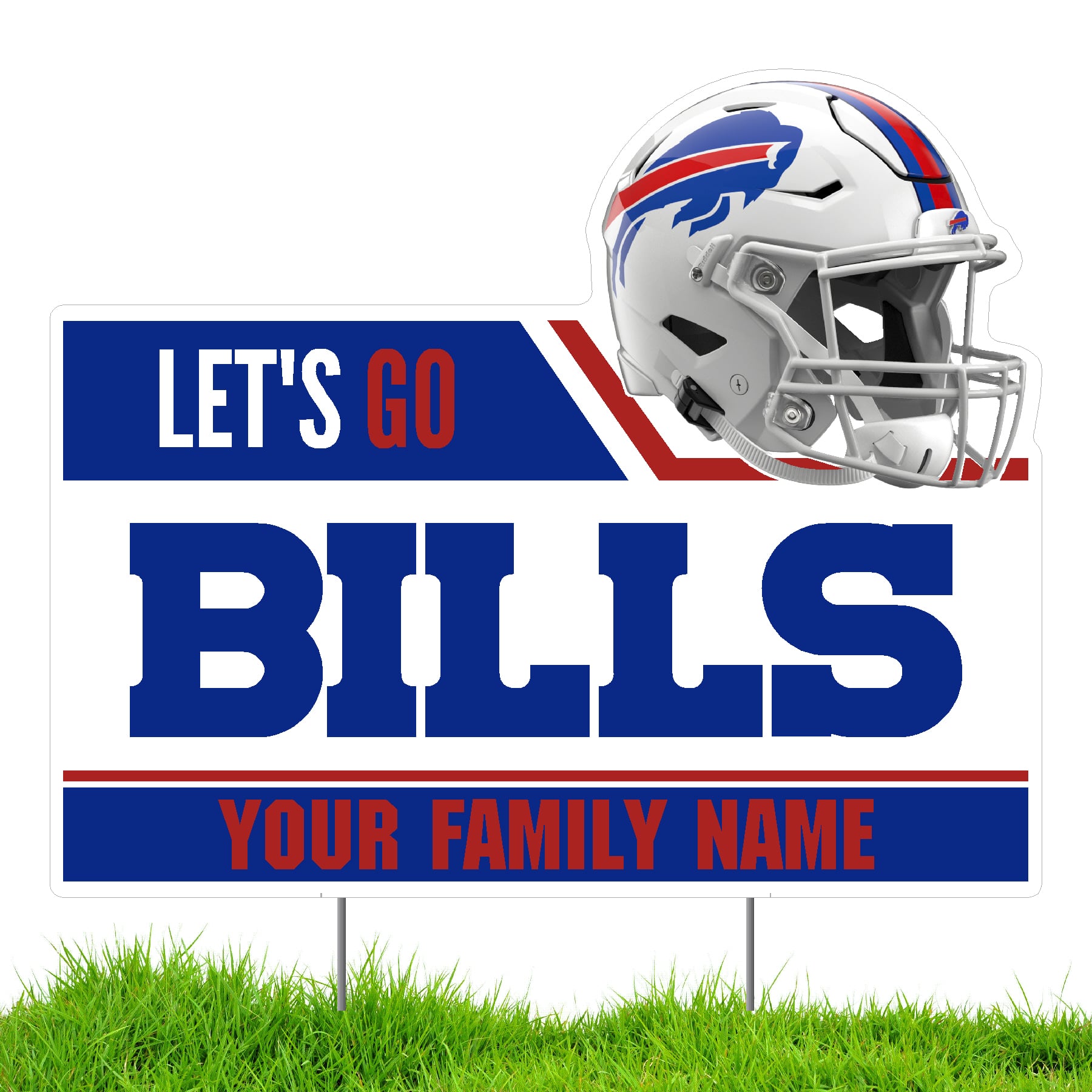 Buffalo Bills Let's Go Personalized Lawn Sign