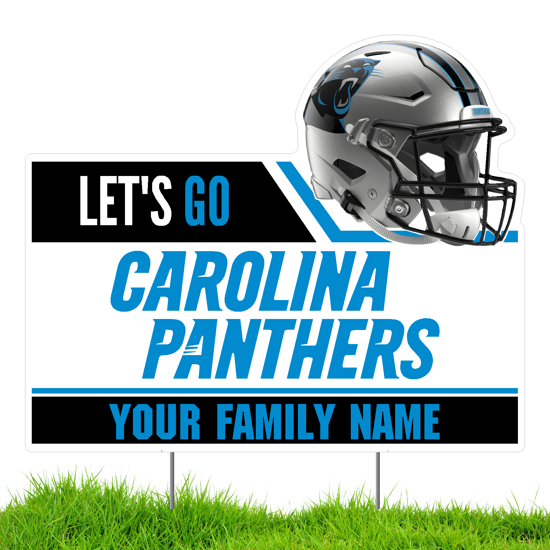 Carolina Panthers Let's Go Personalized Lawn Sign