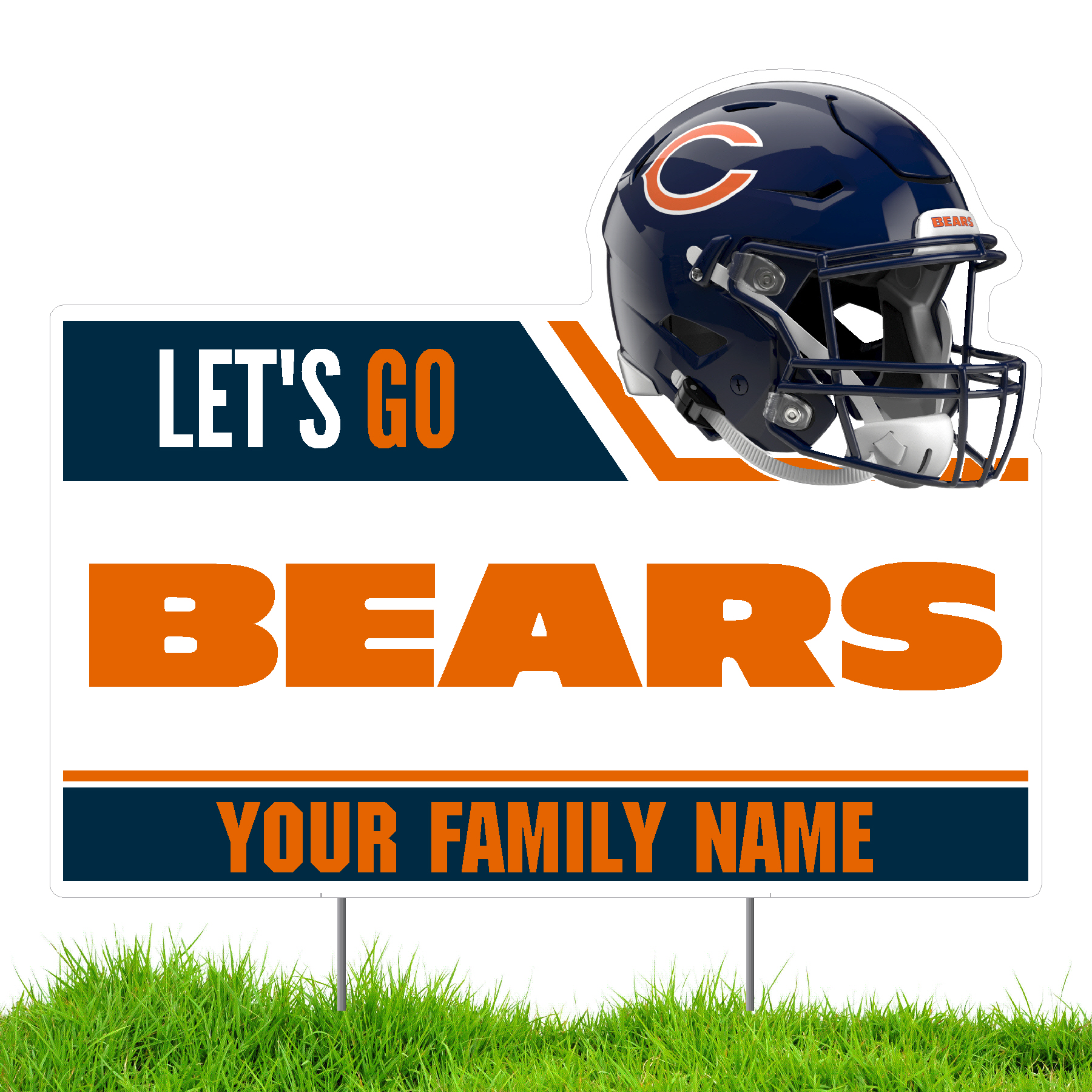 Chicago Bears Let's Go Personalized Lawn Sign