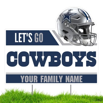 Dallas Cowboys Let's Go Personalized Lawn Sign