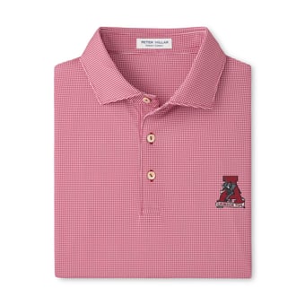 Men's Peter Millar  Crimson Alabama Crimson Tide Border Performance Jersey Polo