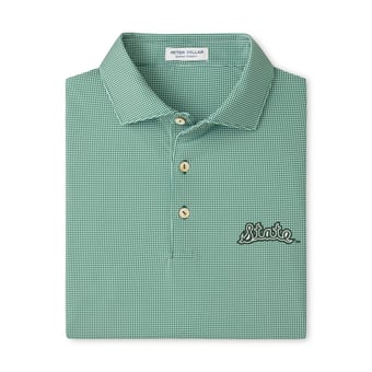 Men's Peter Millar  Green Michigan State Spartans Border Performance Jersey Polo